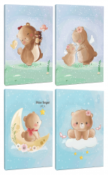 Sevimli Ayıcıklar 4lü 64 Sayfa Çizgili Okul Defteri Seti -1