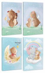 Sevimli Ayıcıklar 4lü 64 Sayfa Çizgili Okul Defteri Seti -2