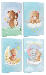 Sevimli Ayıcıklar 4lü 64 Sayfa Çizgili Okul Defteri Seti -3