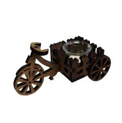 T-Light Mumluklu Küçük Bisiklet Cam HK0346