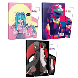 Üçlü Catgirl-Naruto-Sasuke-Itachi Defter ve Ayraç