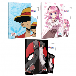 Üçlü Luffy-Violet-Sasuke-Itachi Defter ve Ayraç
