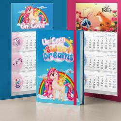 Unicorn Ciltli Defter - İkili Duvar Takvimi