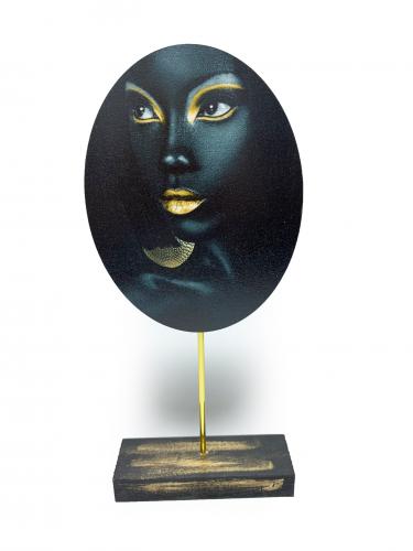 Zenci Kadın Ayaklı Oval Tablo 7 - Halkkitabevi