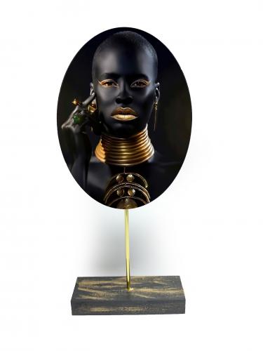 Zenci Kadın Ayaklı Oval Tablo 12 - Halkkitabevi