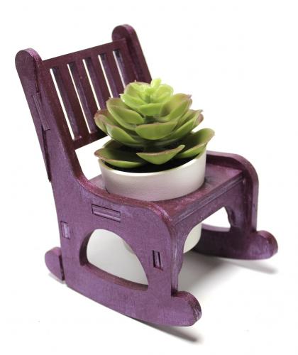 Lora Beton Saksılı Sallanan Sandalyeli Çiçeklik, Mürdüm - Halkkitabevi