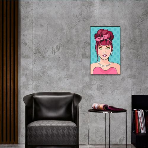 Vera Retro Kadın Baskılı Ahşap Tablo Model 5 - Halkkitabevi