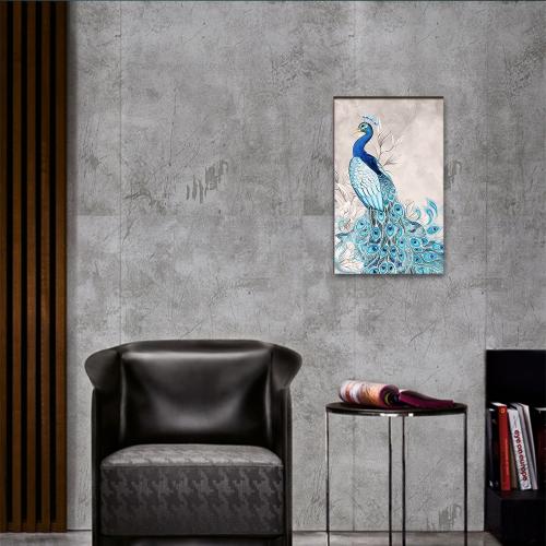 Vera Mavi Tavuskuşu Baskılı Ahşap Tablo - Halkkitabevi