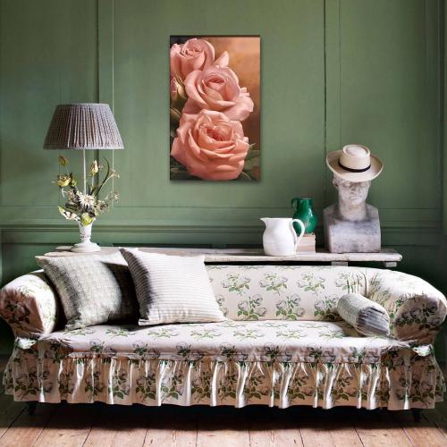 Vera 3'lü Pembe Gül Baskılı Ahşap Tablo - Halkkitabevi