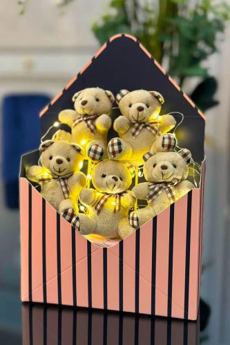 Özel Kutulu Ledli Ayıcık Buketi - Halkkitabevi