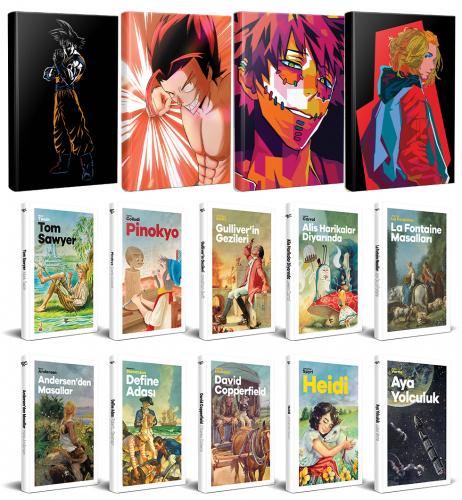 10 Dünya Çocuk Klasiği ve 4 Anime Defter -Set-3
