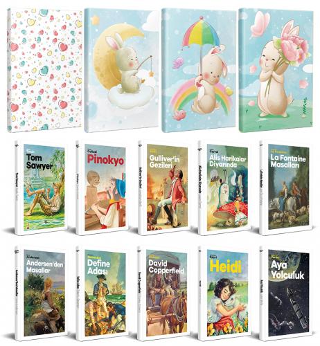 10 Dünya Çocuk Klasiği ve 4 Çizgili Defter -Set-5