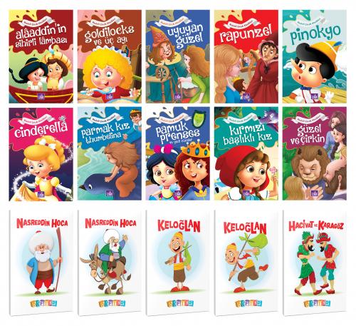 10 Renkli Dünya Masalı ve 5 Masal Karakteri Temalı 64 Sayfa 13,5x19,5 