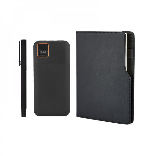 10000mAh Powerbank - Kalem ve Defter Seti - 5060 Siyah