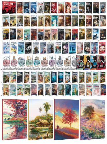 113 Dünya Klasiği ve Manzara Temalı 64 Sayfa Çizgili Defter Seti -2 - 