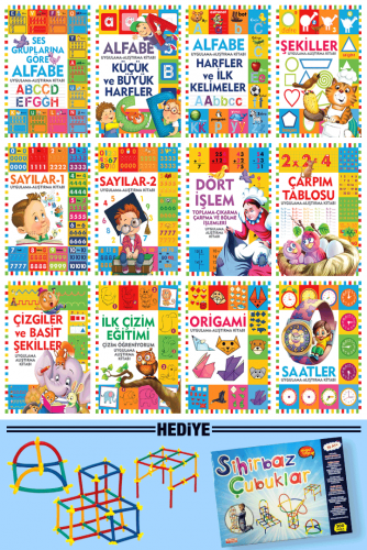 Etkinlik Kitapları Seti ve Sihirbaz Çubuklar Oyunu - Halkkitabevi