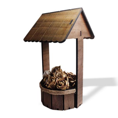 Dekoratif Ahşap Kuyu Çiçeklik - Halkkitabevi