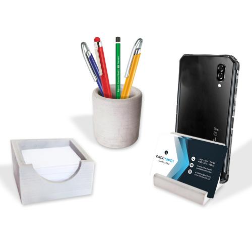 Beton Ofis Seti Kalemlik, Bloknotluk, Kartvizitlik ve Telefon Standı -