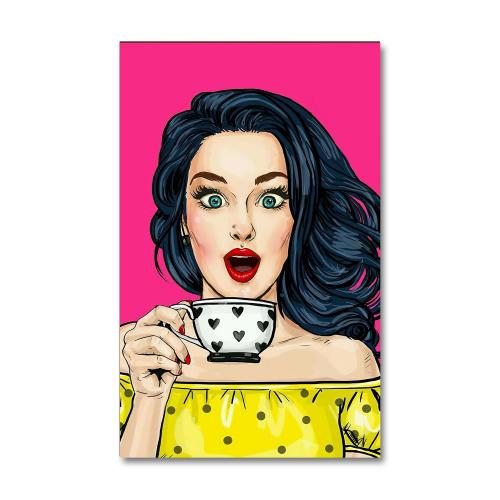 Vera Retro Kadın Baskılı Ahşap Tablo Model 4 - Halkkitabevi