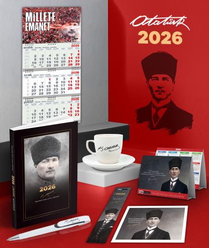 2026 Atatürk Komutan Ajanda - Duvar Takvimi-ME - Masa Takvimi - Ayraç 