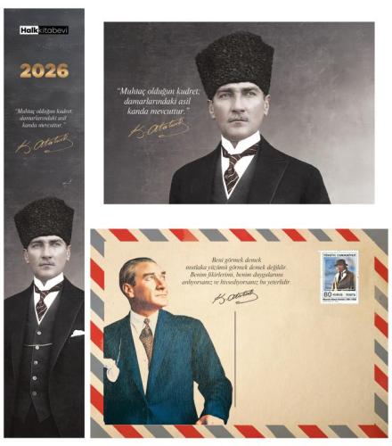 2026 Atatürk Komutan Ajanda - İmza Duvar Takvimi - Masa Takvimi - Ayra