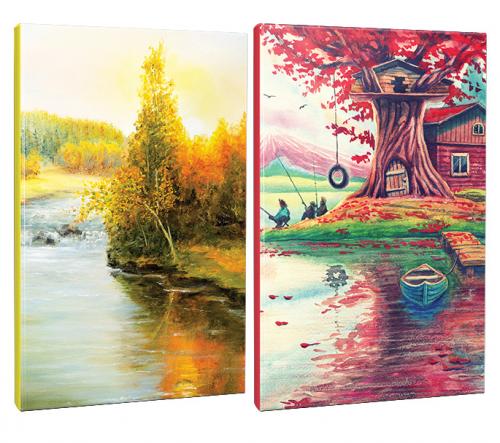 2li Manzara Temalı 13,5x19,5cm 64 Sayfa Çizgili Okul Defteri Seti -3 -