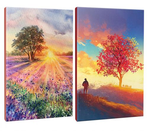 2li Manzara Temalı 13,5x19,5cm 64 Sayfa Çizgili Okul Defteri Seti -9 -