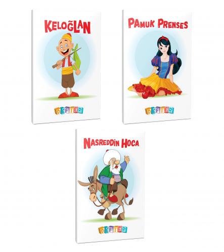 3'lü 64 Sayfa 13,5x19,5 Okul Defteri Seti 8 - Halkkitabevi