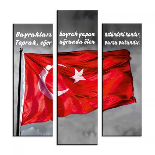 3'lü Ahşap Magnet - Atatürk Resimli Model 11