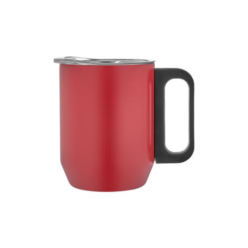 Paslanmaz Çelik Kupa Bardak - Kırmızı - 350 ml