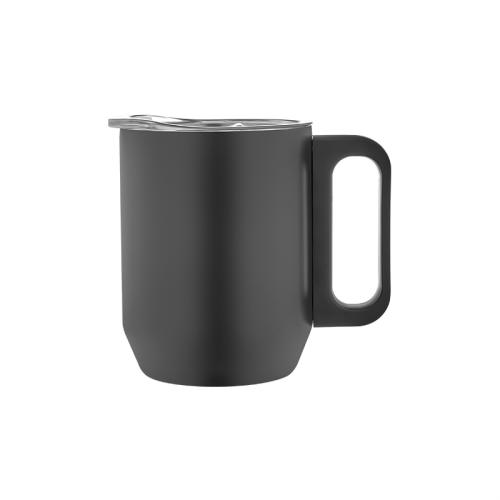 Paslanmaz Çelik Kupa Bardak - Siyah - 350 ml - Halkkitabevi