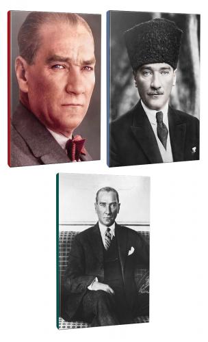 3lü Atatürk- Çizgili Okul Defteri Seti 64 Sayfa 13,5x19,5cm -1  - Halk