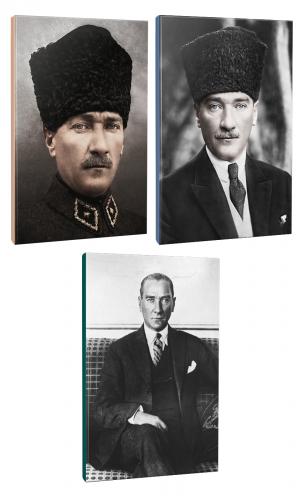 3lü Atatürk- Çizgili Okul Defteri Seti 64 Sayfa 13,5x19,5cm -4  - Halk