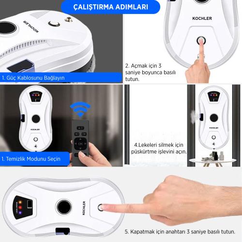 Cam Temizleme Robotu – Akıllı, Vakumlu ve Uzaktan Kumandalı Pencere Si Cam Temizleme Robotu – Akıllı, Vakumlu ve Uzaktan Kumandalı Pencere Si