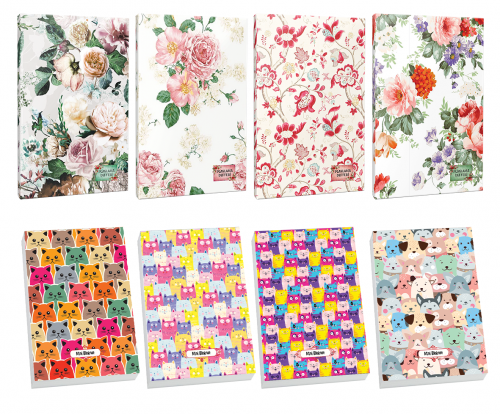 4lü Çiçek Desenli 64 Sayfa Planlama Defteri ve 4 Bloknot-10 - Halkkita