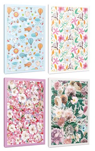 4'lü Çizgili Okul Defteri Seti -Yaz Bahçesi-Pembe Hayaller-Nostalji-Gökyüzü