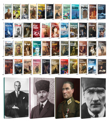 45 Dünya Klasiği ve  4 Adet 64 Sayfa Atatürk Temalı Çizgili Defter Seti -2