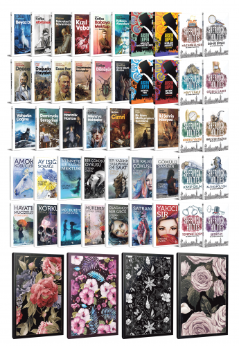 47 Dünya Klasiği ve Çiçekli Çizgili Defter Seti -1 - Halkkitabevi