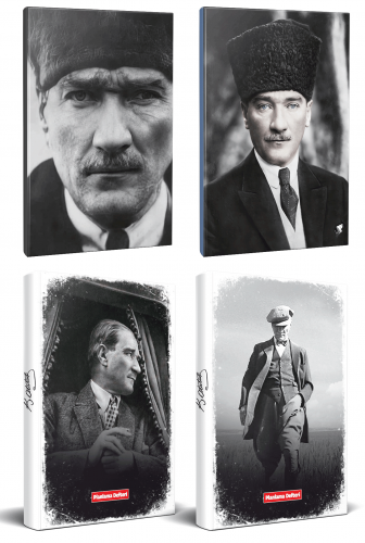 4lü Atatürk 64 Sayfa 13,5x19,5cm Defter ve 176 Sayfa Planlama Defteri 
