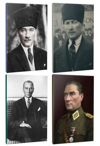 4lü Atatürk- Çizgili Okul Defteri Seti 64 Sayfa 13,5x19,5cm -1 