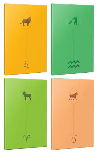 4lü Burç-Astroloji Temalı 13,5x19,5cm 64 Sayfa Çizgisiz Defter Seti -8