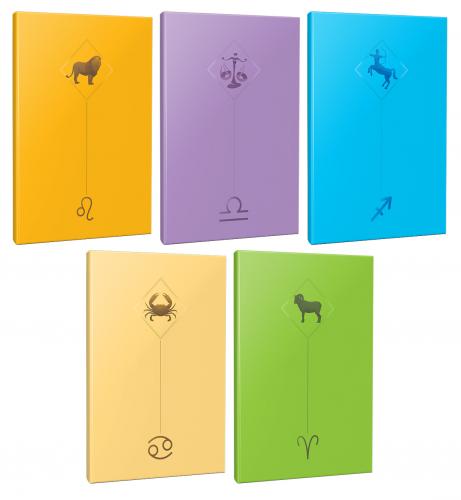 5li Burç-Astroloji Temalı 13,5x19,5cm 64 Sayfa Çizgisiz Defter Seti -3
