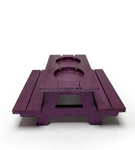 Küçük Mürdüm Ahşap Yuvalı Bank Sunumluk - Halkkitabevi