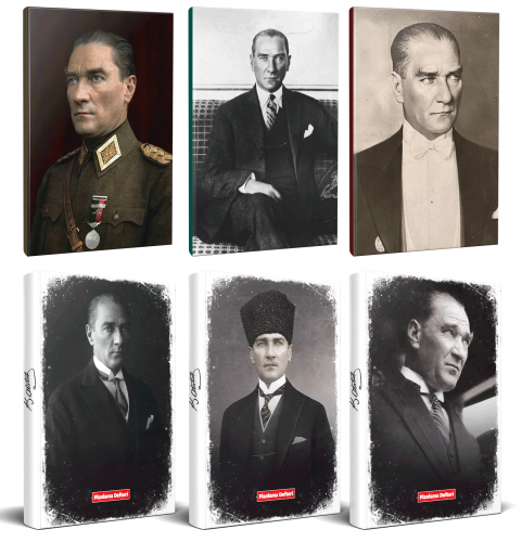 6lı Atatürk 64 Sayfa 13,5x19,5cm Defter ve 176 Sayfa Planlama Defteri 