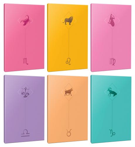 6lı Burç-Astroloji Temalı 13,5x19,5cm 64 Sayfa Çizgisiz Defter Seti -4