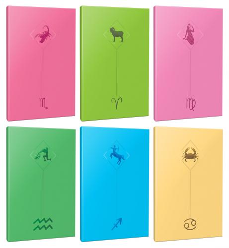 6lı Burç-Astroloji Temalı 13,5x19,5cm 64 Sayfa Çizgisiz Defter Seti -9