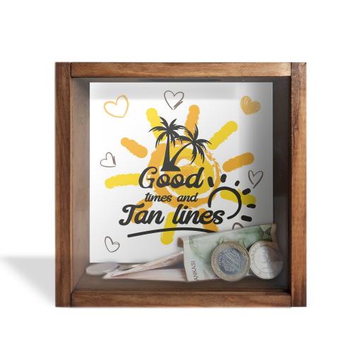 Camlı Ahşap Kumbara Yaz Tatili - Halkkitabevi