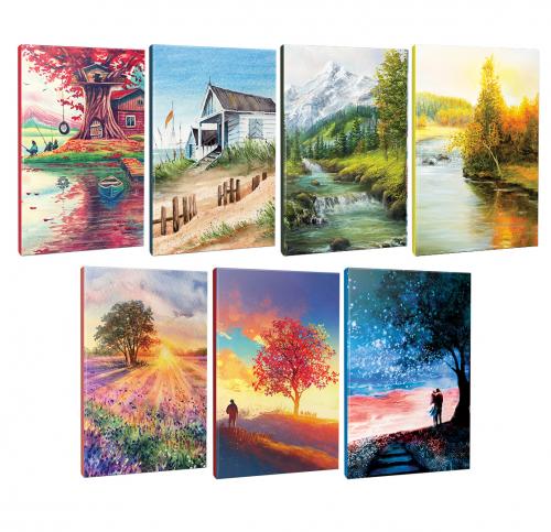 7li Manzara Temalı 13,5x19,5cm 64 Sayfa Çizgili Okul Defteri Seti -8 -