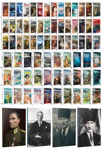 82 Dünya Klasiği ve Atatürk Temalı 64 Sayfa Çizgili Defter Seti -2