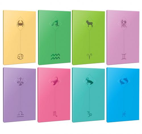8li Burç-Astroloji Temalı 13,5x19,5cm 64 Sayfa Çizgisiz Defter Seti -2